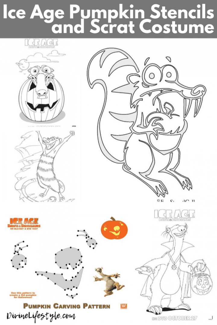 Ice Age Pumpkin Stencils and Scrat Costume