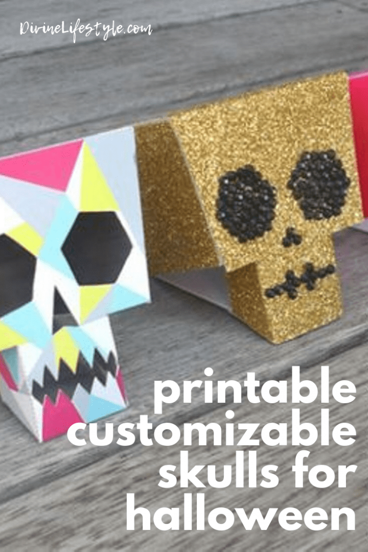 Printable Customizable Skulls for Halloween printable dia de los muertos skull