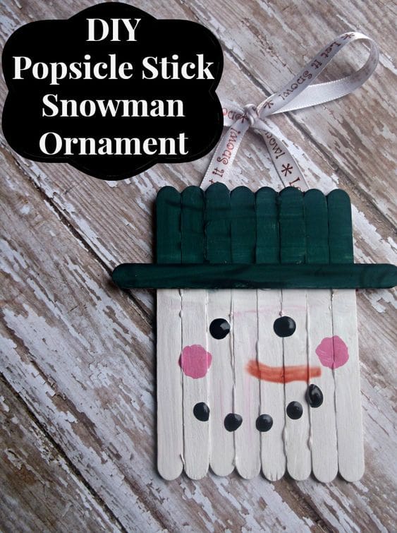 DIY Popsicle Stick Snowman Ornament