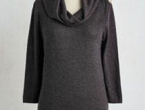 ModCloth Specialty Chai Top in Charcoal