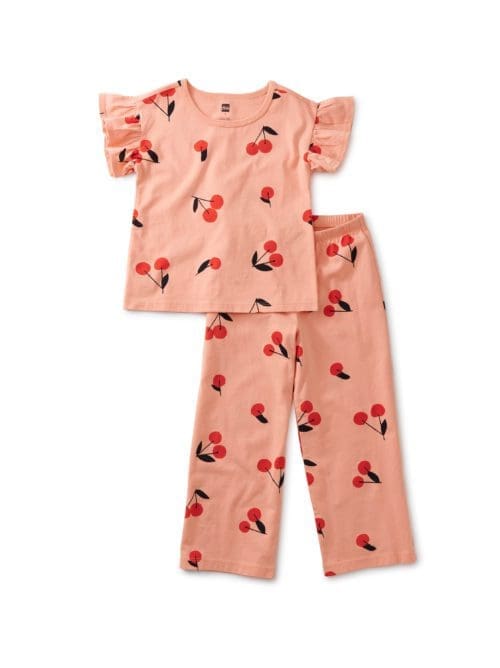 Tea Collection Two Piece Play Set Cherry Toss in Pink