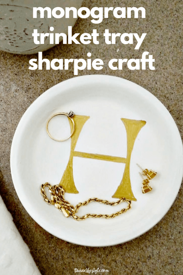 Monogram Trinket Dish DIY | Initial Jewelry Tray