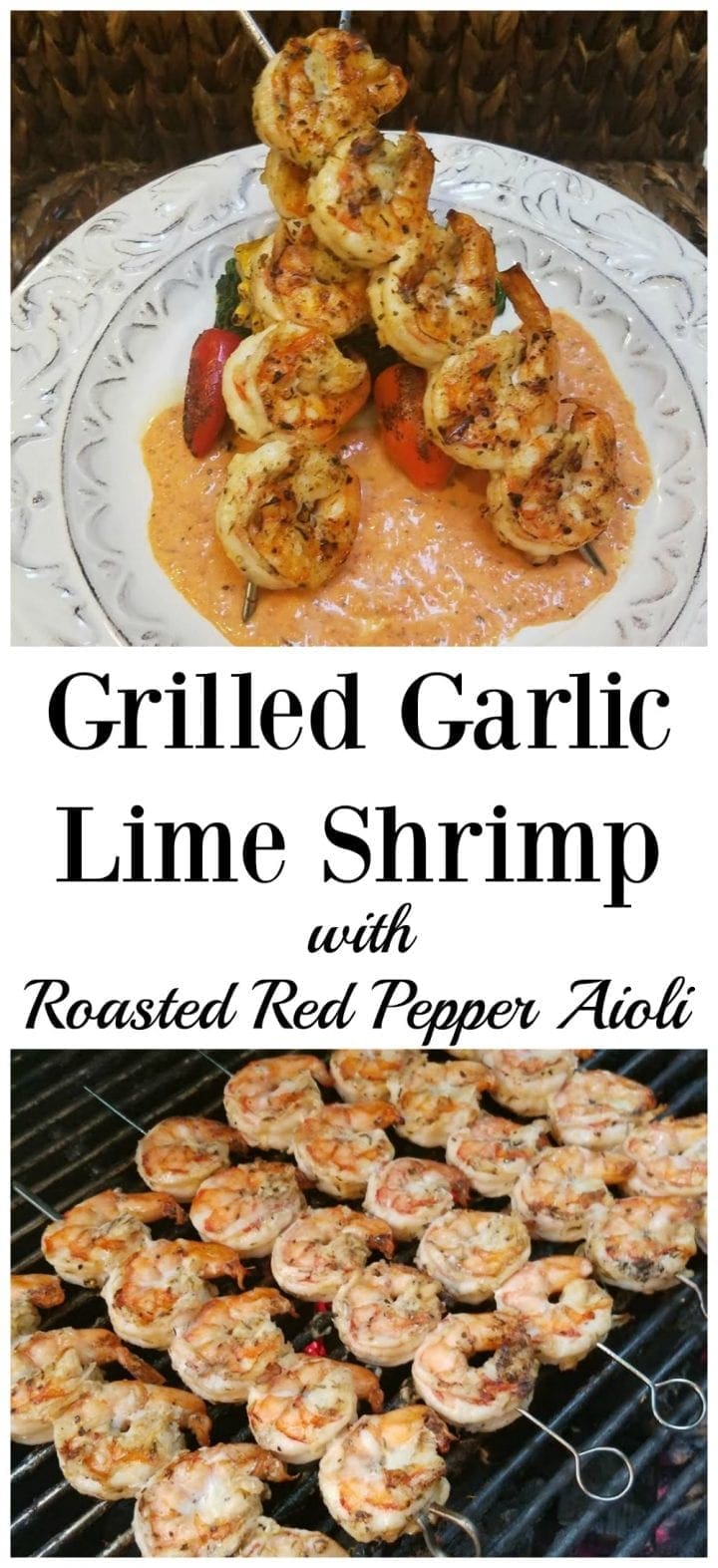 Grilled Garlic Shrimp Recipe with Roasted Red Pepper Aioli