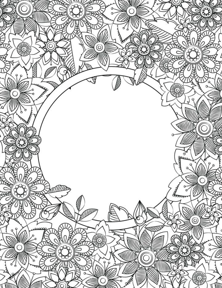 Floral design with empty center.