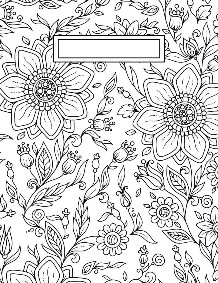 Floral motif adult coloring pages.