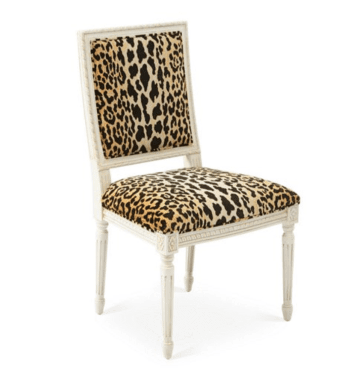 Velvet Furniture and Decor for the Home Exeter Side Chair in Velvet Leopard