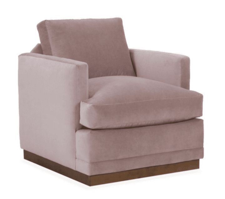 Velvet Furniture and Decor for the Home Shaw Swivel Club Chair in Mauve Velvet
