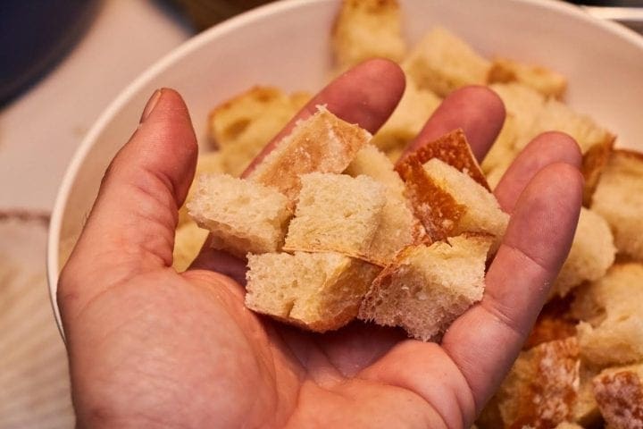 Mushroom Bread Pudding Recipe #Makemealsbetter Swiss Diamond Pan Better Than Buillon