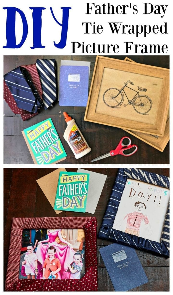 DIY Father's Day Tie Wrapped Picture Frame