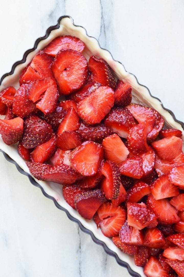 Strawberries in pan
