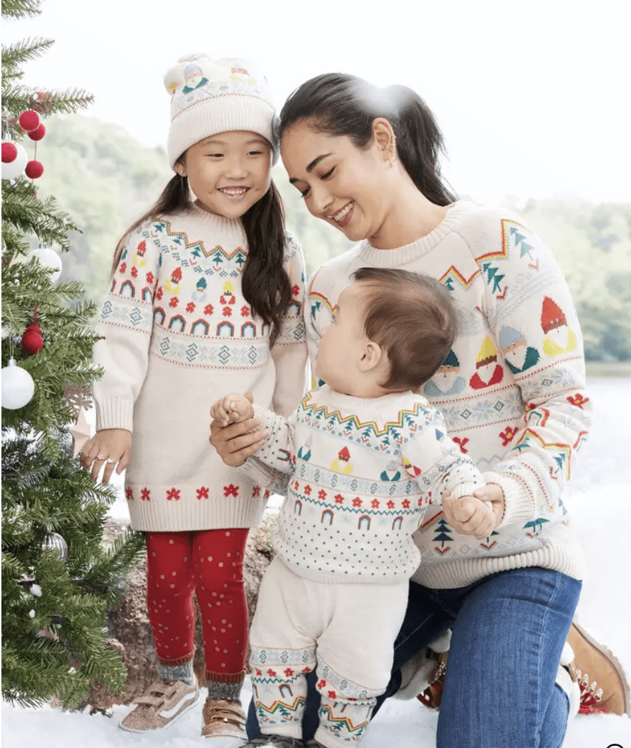 Hanna Andersson Rainbow Gnomes on Ecru Matching Family Sweaters
