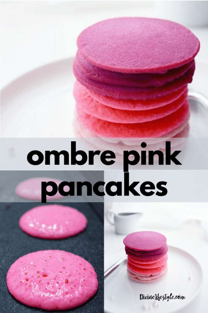 Ombre Pink Pancakes for Valentine's Day