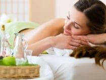 Young woman relaxing in a spa