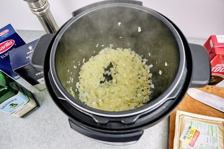Instant Pot American Goulash Recipe - Saute Onion and Garlic