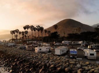 RV park (campground) at coast, California Ocean California dur