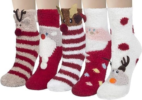 Loritta Pairs Womens Fuzzy Socks Winter Warm Cozy Fluffy Super Soft Slipper Socks