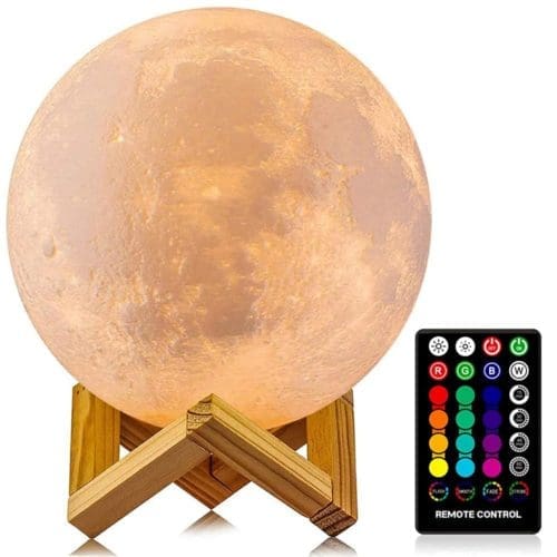 LOGROTATE Moon Lamp Colors LED Night Light D Printing Moon Light with Stand & Remote:Touch Control and USB Rechargeable Moon Light Lamp for Kids Friends Lover Birthday Gifts (Diameter INCH)
