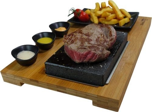 Luxury Gifts for Foodies Amazon Black Rock Grill Steak Stone Grill Set Sizzling Lava Stone Steak Set (One Gift Set)