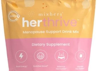 Mixhers Herthrive Menopause Support Drink Mix Women's Menopause Supplements Hormone Balance Multivitamin With Maca Root & Black Cohosh Sugar Free Vegan Drink Packets Raspberry Peach
