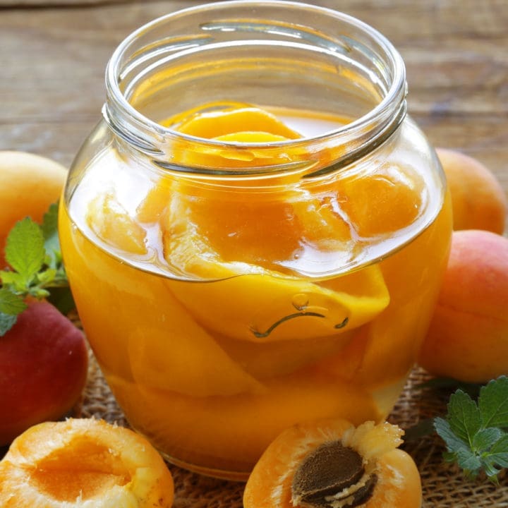 Peach Simple Syrup Recipe Jar