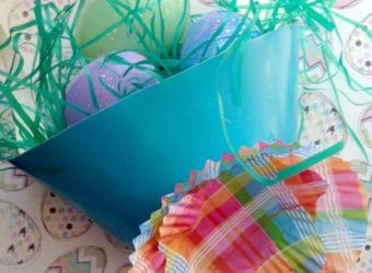 Super Simple Easter Treat Basket made from party hats